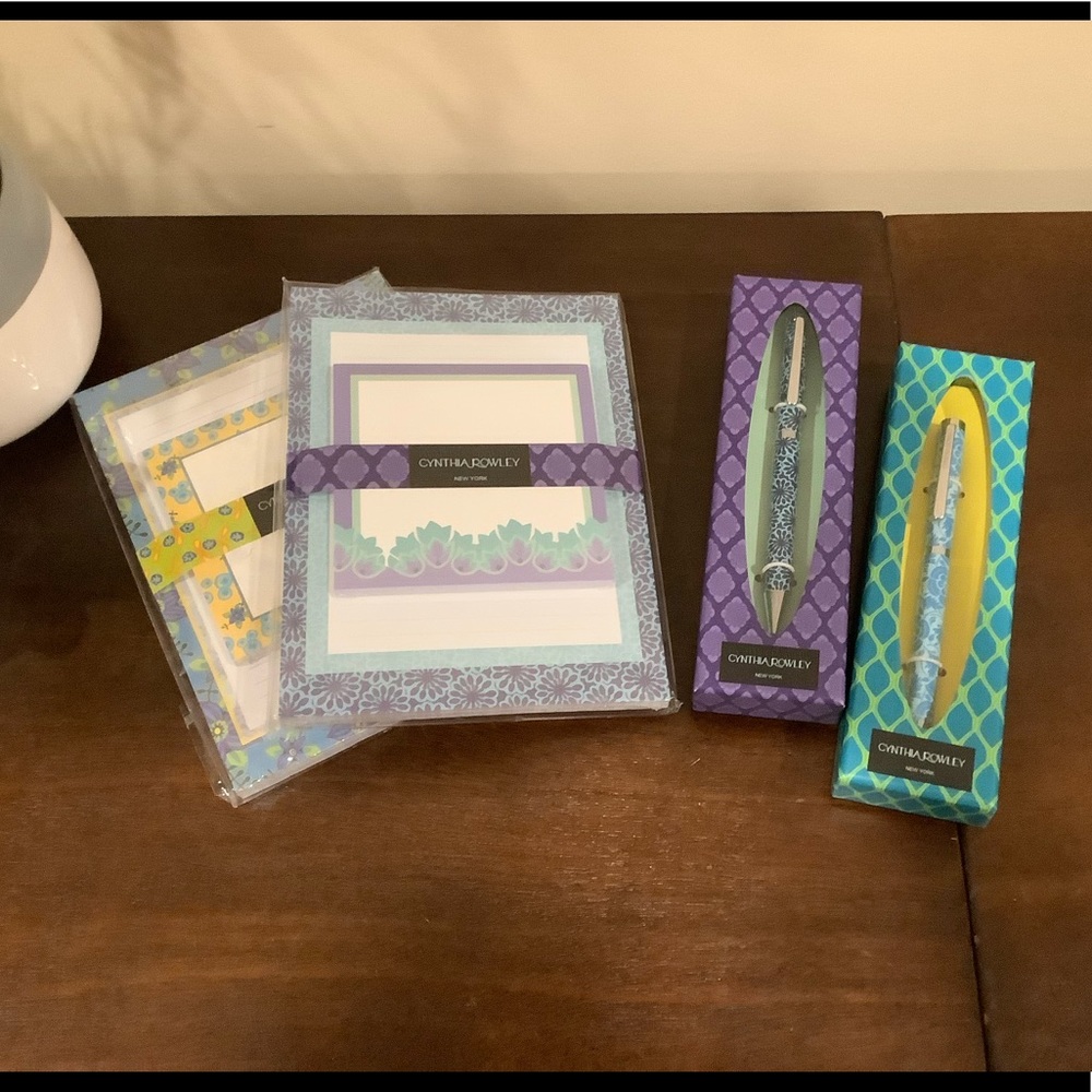 Floral Note & Sticky Pads & Ballpoint Pen Sets 🖊